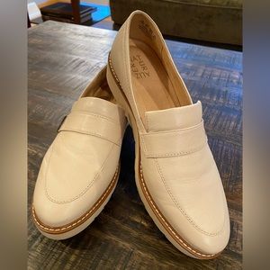 Naturalizer Adaline Slip On Platform Loafer Flat Leather Cream Beige 9.5 9 1/2